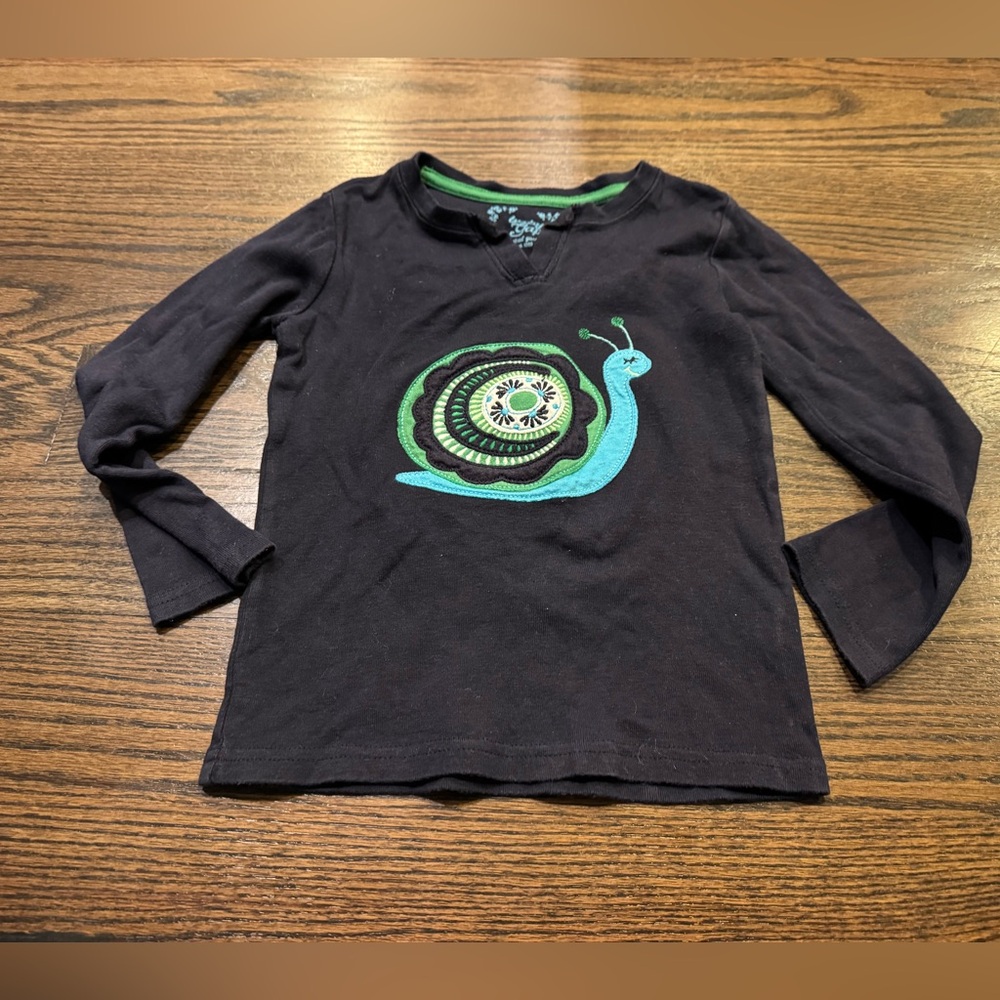 GAP Kids navy Long Sleeve Snail Tee